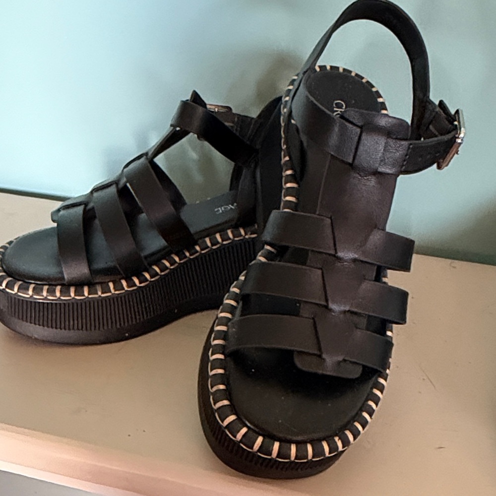 Crown Vintage Black Platform Sandals